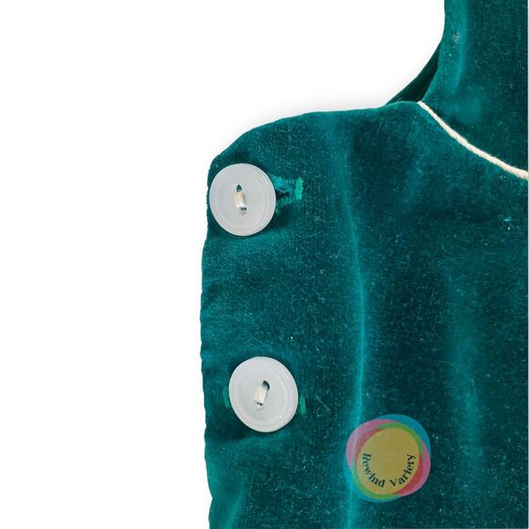 Vintage Cradle Togs Teal Velvet Elephant Romper 6-9M - Picture 5 of 12